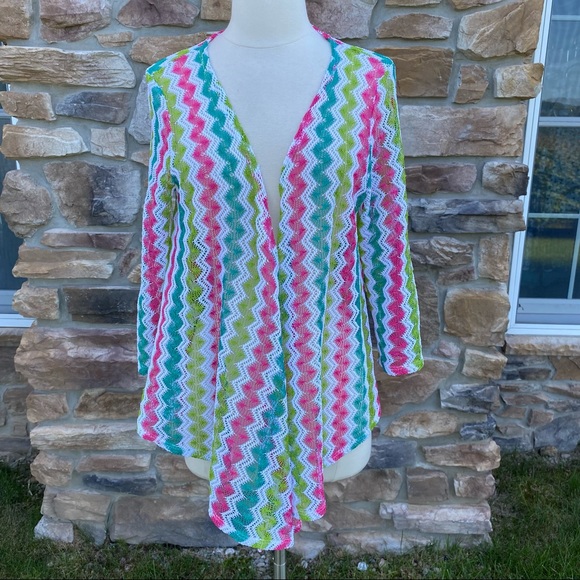 Ruby Rd. Open Front Knit Colorful Cardigan - Picture 8 of 16